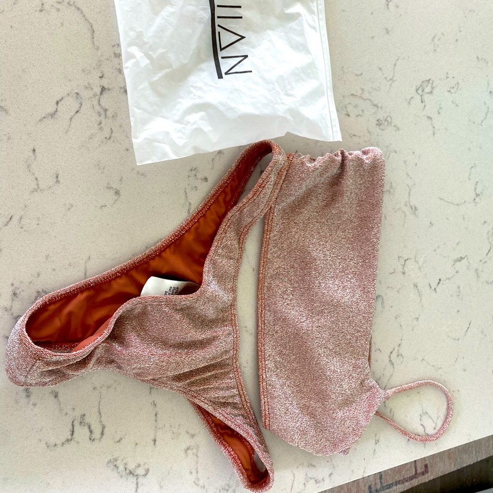 Bronze glitter bikini never worn